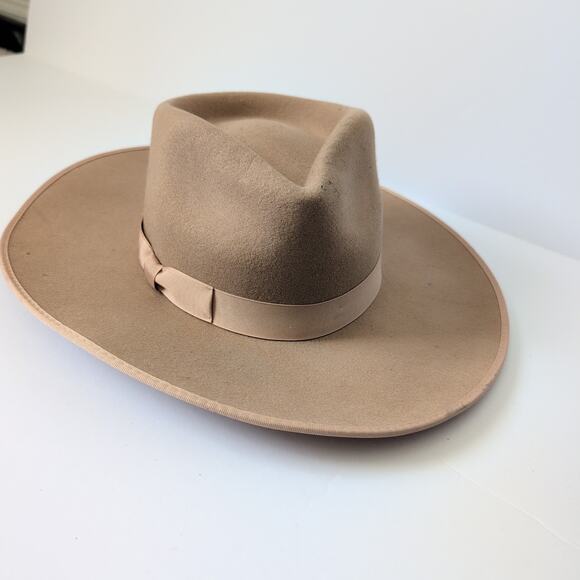 NWT Lack of Color Women's Wool Hat Tan Ribbon Trim Large 59CM Rancher Hippie - Picture 9 of 11